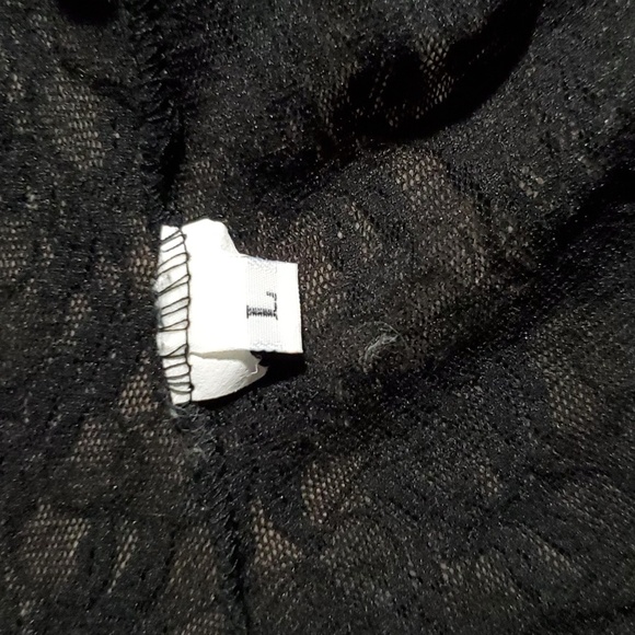 Womens Lace Mesh Black Rounded Neck Short Sleeve Sheer Top. - Picture 8 of 9